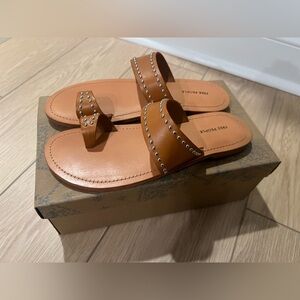 Free people leather stud sandals cognac tan size 9.5 NIB